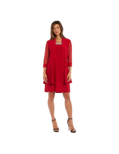 Conjunto Vestido y Chaqueta R&M Richards Mujer Petite Rojo
