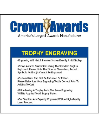 Trofeos de Dominó Crown Awards Personalizados 13,34 cm - 50 Pzas