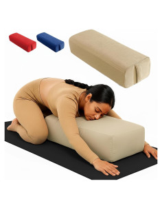 Almohada de Yoga LeelaShanti Beige 69.85x30.48cm Soporte Espalda