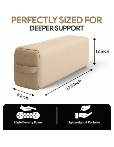 Almohada de Yoga LeelaShanti Beige 69.85x30.48cm Soporte Espalda