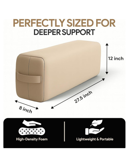 Almohada de Yoga LeelaShanti Beige 69.85x30.48cm Soporte Espalda