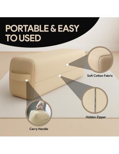 Almohada de Yoga LeelaShanti Beige 69.85x30.48cm Soporte Espalda