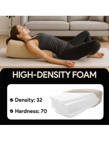 Almohada de Yoga LeelaShanti Beige 69.85x30.48cm Soporte Espalda