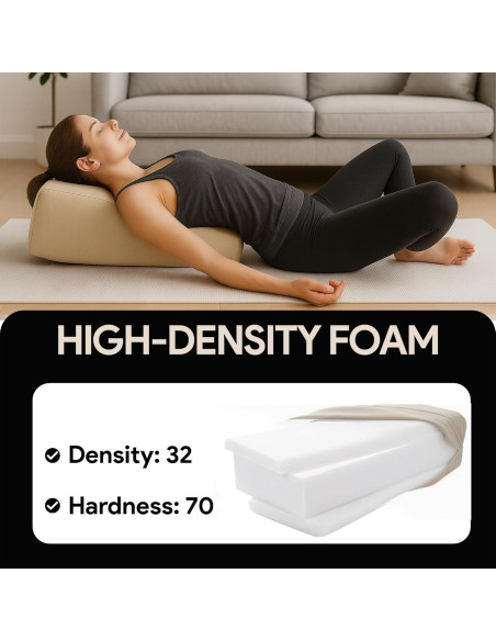 Almohada de Yoga LeelaShanti Beige 69.85x30.48cm Soporte Espalda