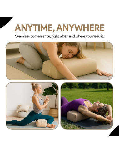 Almohada de Yoga LeelaShanti Beige 69.85x30.48cm Soporte Espalda