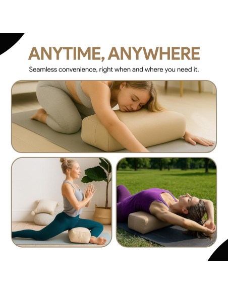 Almohada de Yoga LeelaShanti Beige 69.85x30.48cm Soporte Espalda