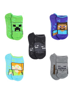 Calcetines Minecraft para Niños - Paquete de 5, Talla 4-6