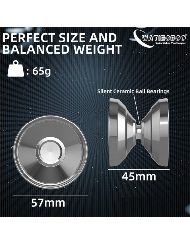Yoyo Profesional WATIEOBOO de Titanio con 10 Cuerdas - Plata