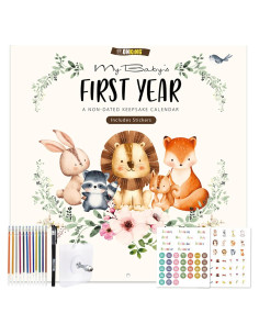 Calendario del Primer Año del Bebé Monking con Stickers