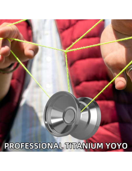 Yoyo Profesional WATIEOBOO de Titanio con 10 Cuerdas - Plata