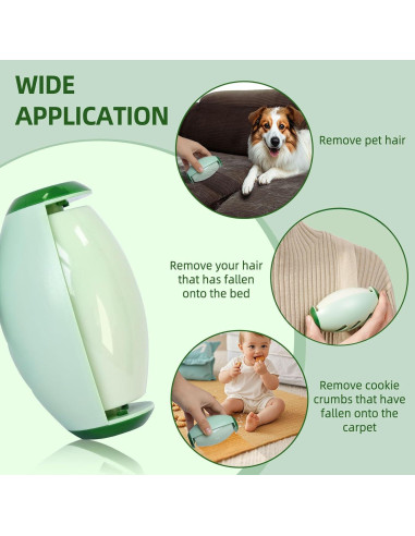 Rodillo de Pelusa Reutilizable Genérico Verde para Mascotas