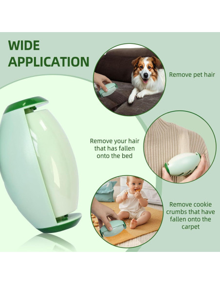 Rodillo de Pelusa Reutilizable Genérico Verde para Mascotas