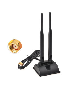 Antena WiFi Eightwood RP-SMA Doble Banda 2.4GHz 5GHz 6dBi