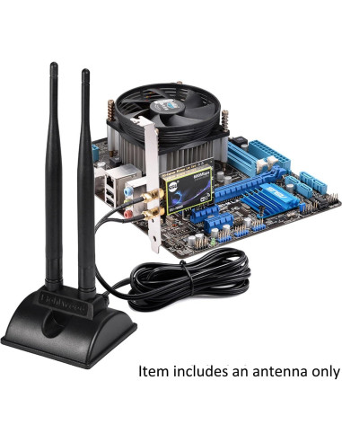 Antena WiFi Eightwood RP-SMA Doble Banda 2.4GHz 5GHz 6dBi
