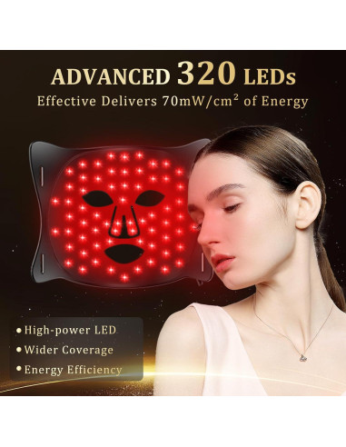 Máscara de Terapia de Luz LED Lovsheme para Rejuvenecimiento Facial