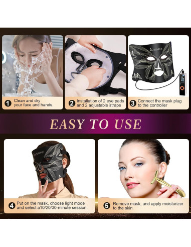 Máscara de Terapia de Luz LED Lovsheme para Rejuvenecimiento Facial