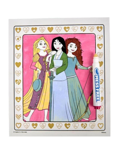 Set de Colorear Crayola Princesas Disney con Brillo 10 Páginas