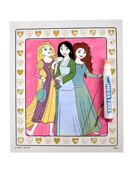 Set de Colorear Crayola Princesas Disney con Brillo 10 Páginas