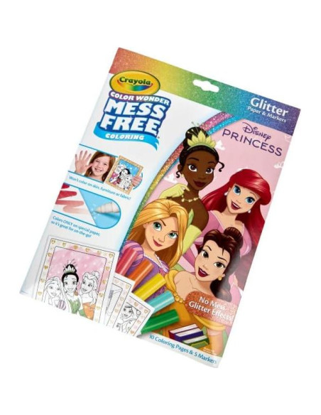Set de Colorear Crayola Princesas Disney con Brillo 10 Páginas