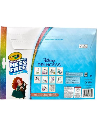 Set de Colorear Crayola Princesas Disney con Brillo 10 Páginas