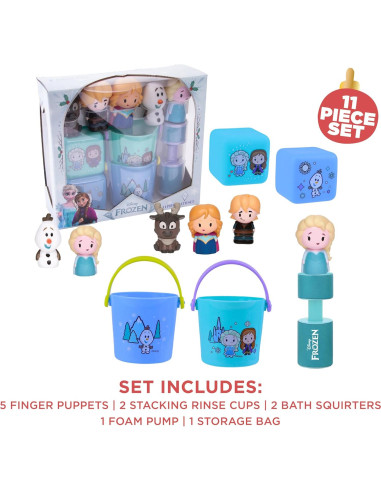 Set de Baño Frozen 11 Piezas - Juguetes y Títeres de Dedo