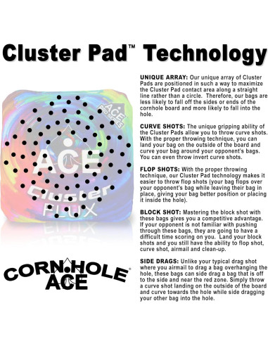 Bolsas de Cornhole Cluster Flux ACE Pro - Set de 4 Arcoíris