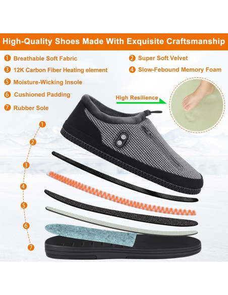 Zapatillas calefaccionadas Kamlif RTX-DR08L 5V para hombres y mujeres