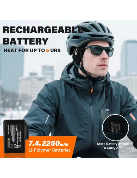 Gorro Calentado Dr.Warm para Ciclismo Unisex - Térmico Negro