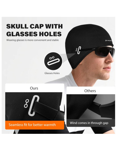 Gorro Calentado Dr.Warm para Ciclismo Unisex - Térmico Negro