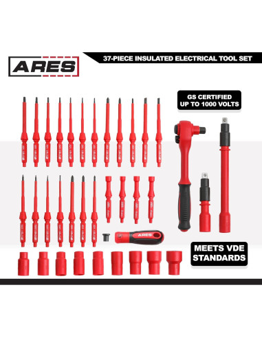 Juego de Herramientas Aisladas ARES 37 Piezas Ergonómico