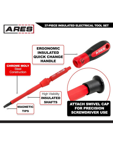 Juego de Herramientas Aisladas ARES 37 Piezas Ergonómico