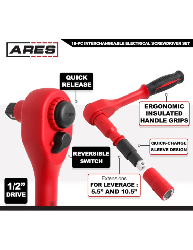Juego de Herramientas Aisladas ARES 37 Piezas Ergonómico