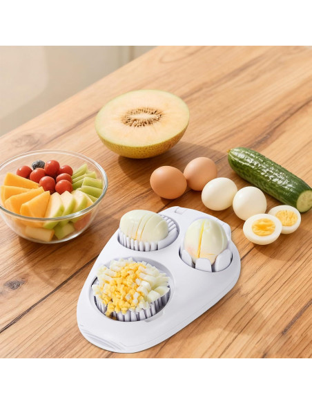 Cortador de Huevos 3 en 1 Solaceura - Acero Inoxidable, Multifuncional