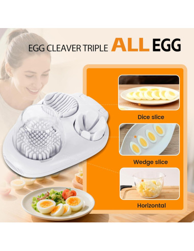Cortador de Huevos 3 en 1 Solaceura - Acero Inoxidable, Multifuncional