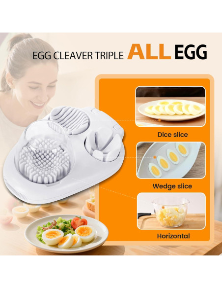 Cortador de Huevos 3 en 1 Solaceura - Acero Inoxidable, Multifuncional