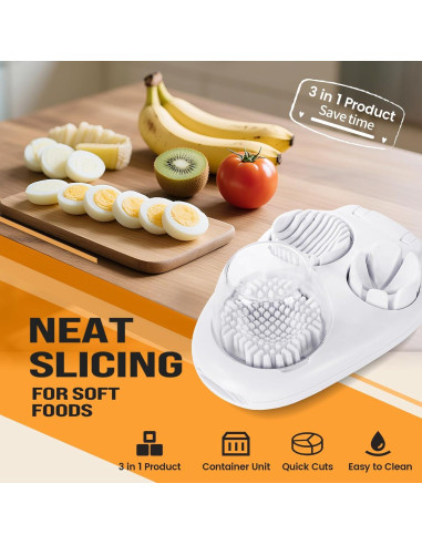 Cortador de Huevos 3 en 1 Solaceura - Acero Inoxidable, Multifuncional