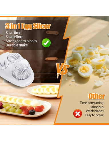 Cortador de Huevos 3 en 1 Solaceura - Acero Inoxidable, Multifuncional