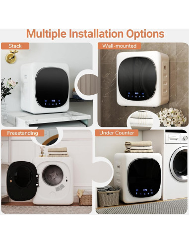 Secadora de Ropa Portátil COSTWAY 1.5 pies 800W Blanca