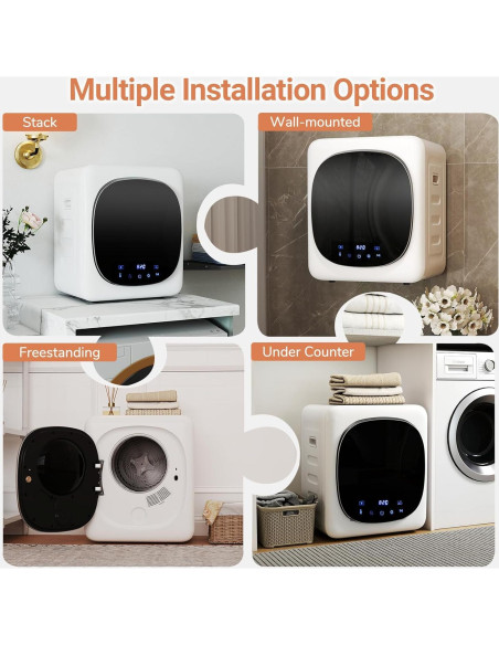 Secadora de Ropa Portátil COSTWAY 1.5 pies 800W Blanca