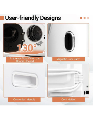 Secadora de Ropa Portátil COSTWAY 1.5 pies 800W Blanca
