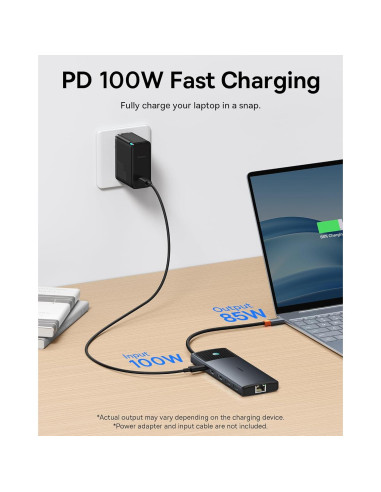 Baseus Estación de Acoplamiento 10 en 1 USB-C 4K 120Hz