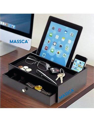 Estación de Carga Valet Massca - Organizador de Madera para Hombres