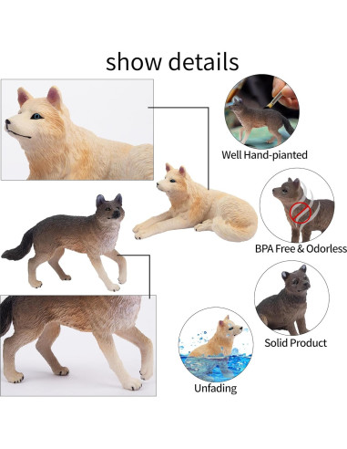 Figuras de Lobo Toymany 8PCS Juguetes Educativos Realistas