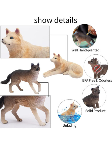 Figuras de Lobo Toymany 8PCS Juguetes Educativos Realistas