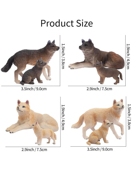 Figuras de Lobo Toymany 8PCS Juguetes Educativos Realistas