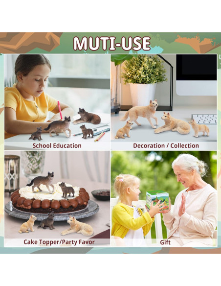 Figuras de Lobo Toymany 8PCS Juguetes Educativos Realistas