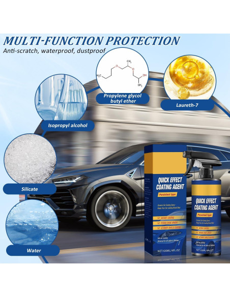 Spray Cerámico de Recubrimiento Rápido para Automóviles 113g