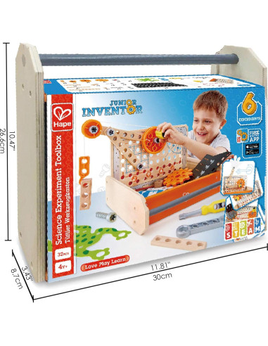 Caja de Herramientas Científicas Hape | Kit de 32 Experimentos