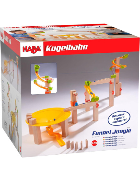 HABA Pista de Bolas Embudo Selva - Carrera de Canicas