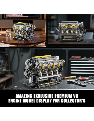 Kit de Construcción Motor V8 BseSparklion 905 Piezas STEM
